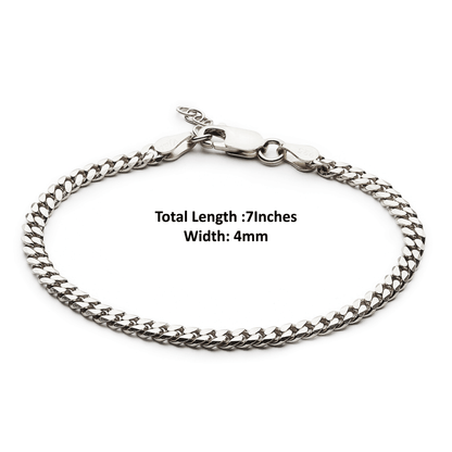 Sterling Silver (92.5% purity) Stylish and Fashionable Curb Bracelet for Women pure silver Bracelet
