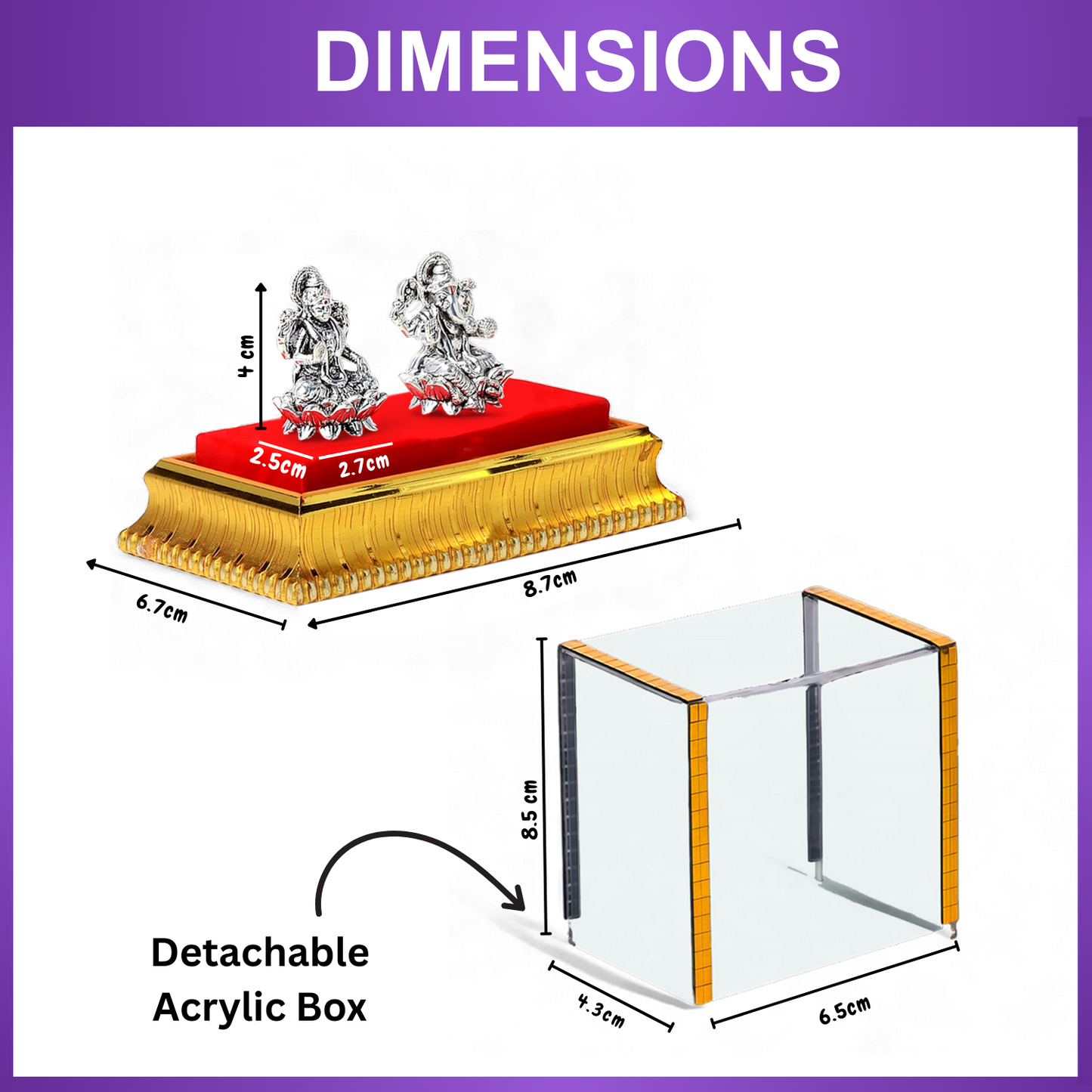God Ganesh & Goddess Laxmi Idol by Akshat Sapphire 99.9 Pure Silver ID1–ID3