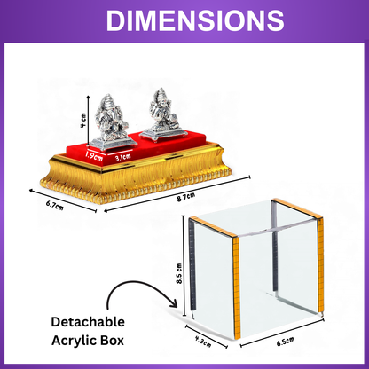 God Ganesh & Goddess Laxmi Idol by Akshat Sapphire 99.9 Pure Silver ID27–ID29