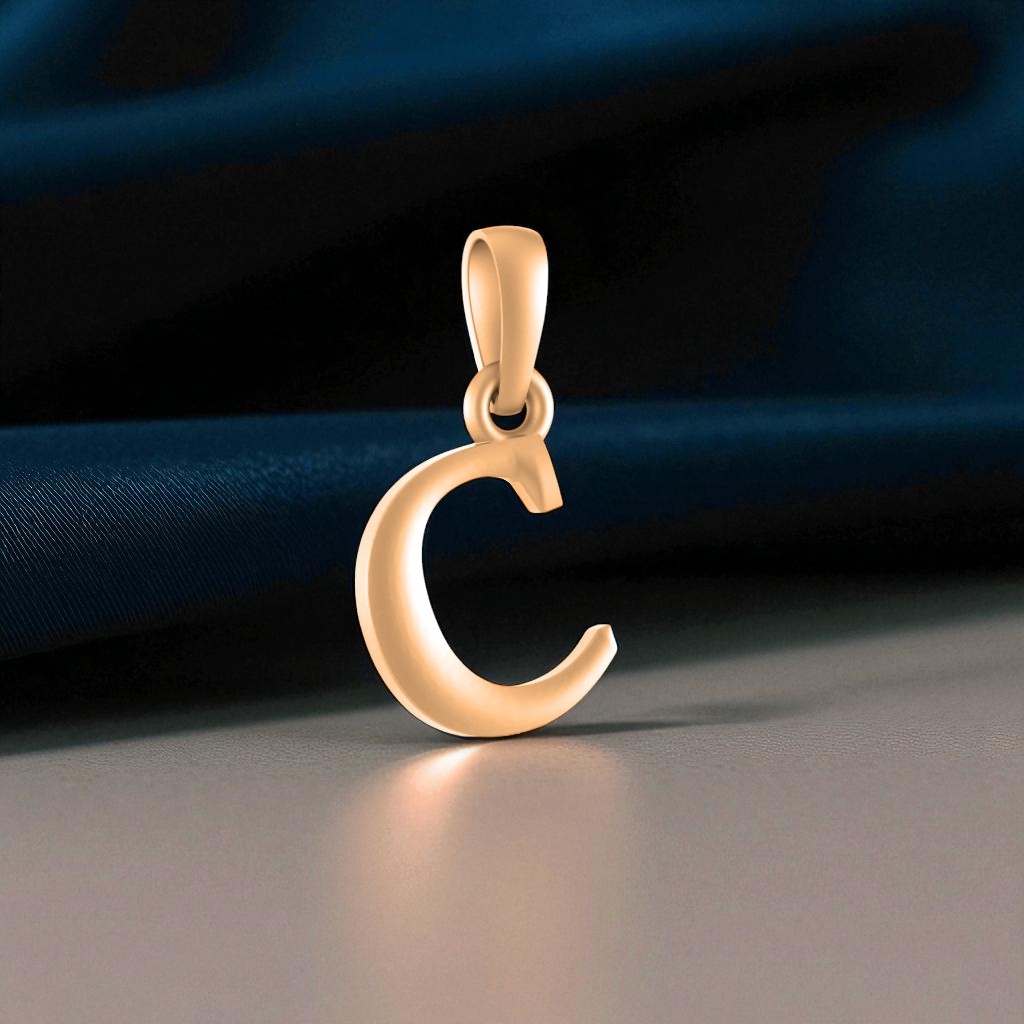 22 CT Gold Plated Silver (92.5% purity) Precious Name Alphabet Pendant by For Kids And Girls