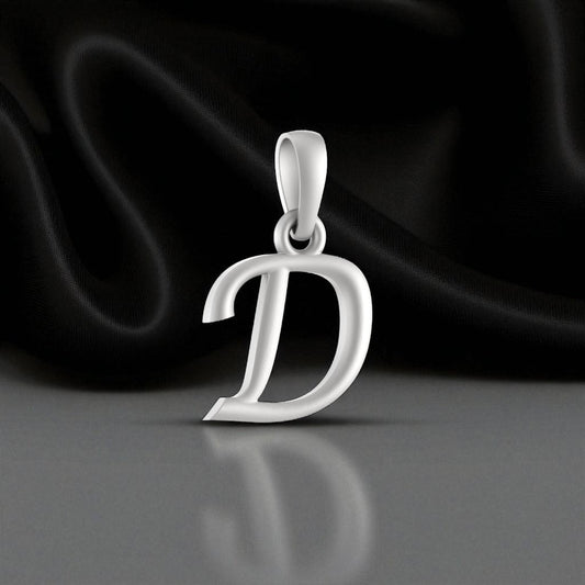 92.5% Pure Sterling Silver Precious Name Alphabet Pendant For Kids And Girls