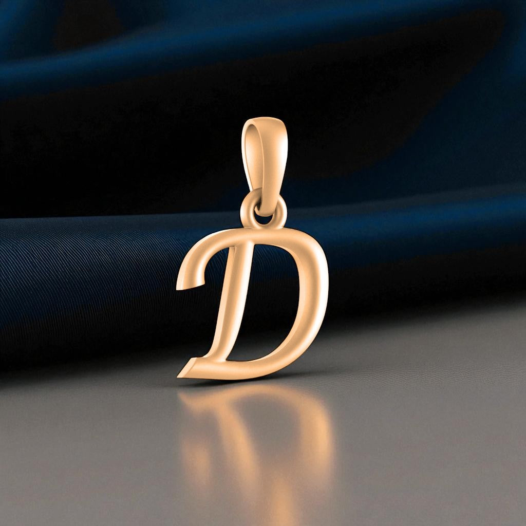 22 CT Gold Plated Silver (92.5% purity) Precious Name Alphabet Pendant by For Kids And Girls
