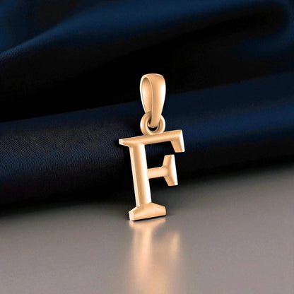 Alphabet F Pendant for Kids by Akshat Sapphire 22CT Gold Plated Silver 92.5 Purity KD_F_8028_Gold
