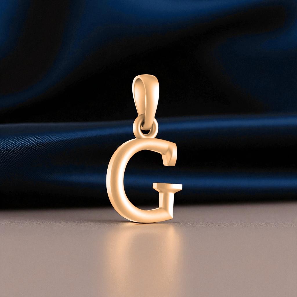 22 CT Gold Plated Silver (92.5% purity) Precious Name Alphabet Pendant by Akshat Sapphire For Kids And Girls
