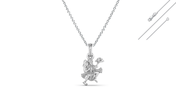 God Hanuman Chain Pendant (Pendant with Anchor Chain- 22 inches) for Men & Women Pure Silver Lord bajrang bali Chain Locket for Good Health & Wealth Akshat Sapphire