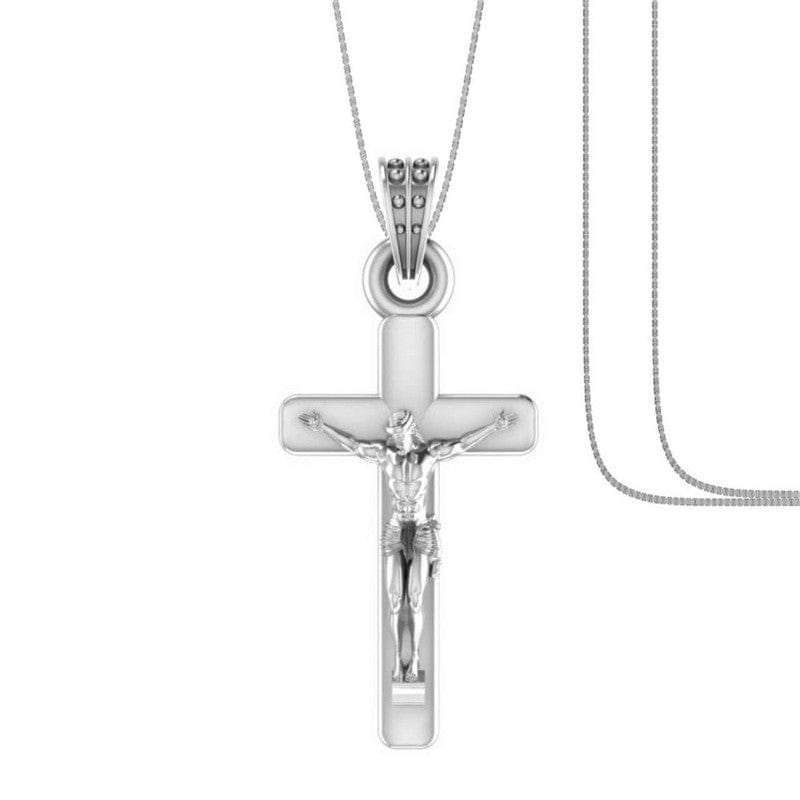 God Jesus Chain Pendant (Pendant with Box Chain) for Men & Women Pure Silver Lord Isa masih Chain Locket for Good Health & Wealth Akshat Sapphire
