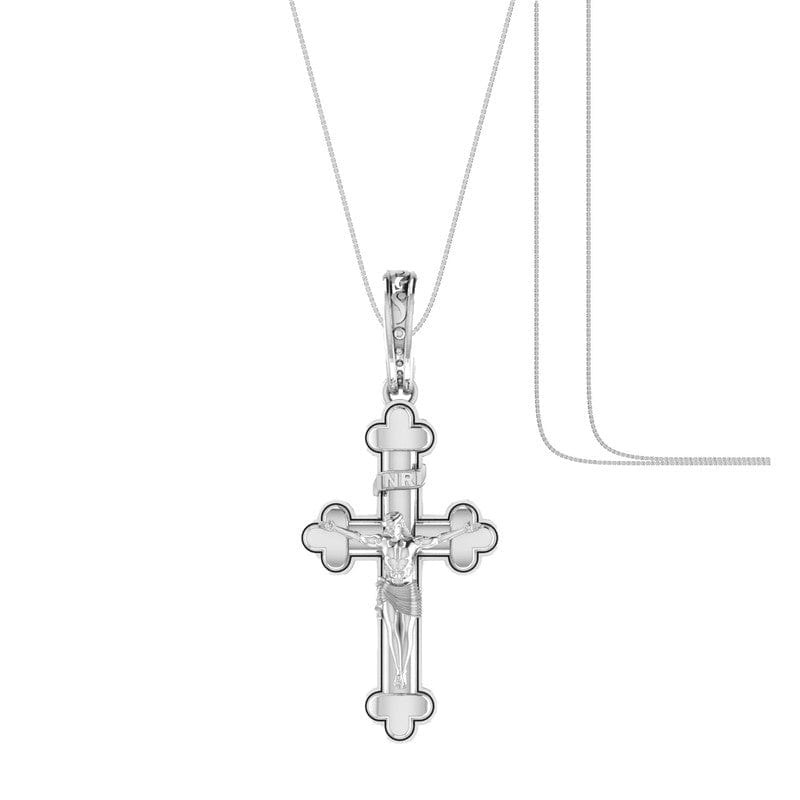 God Jesus Chain Pendant (Pendant with Box Chain) for Men & Women Pure Silver Lord Isa masih Chain Locket for Good Health & Wealth Akshat Sapphire