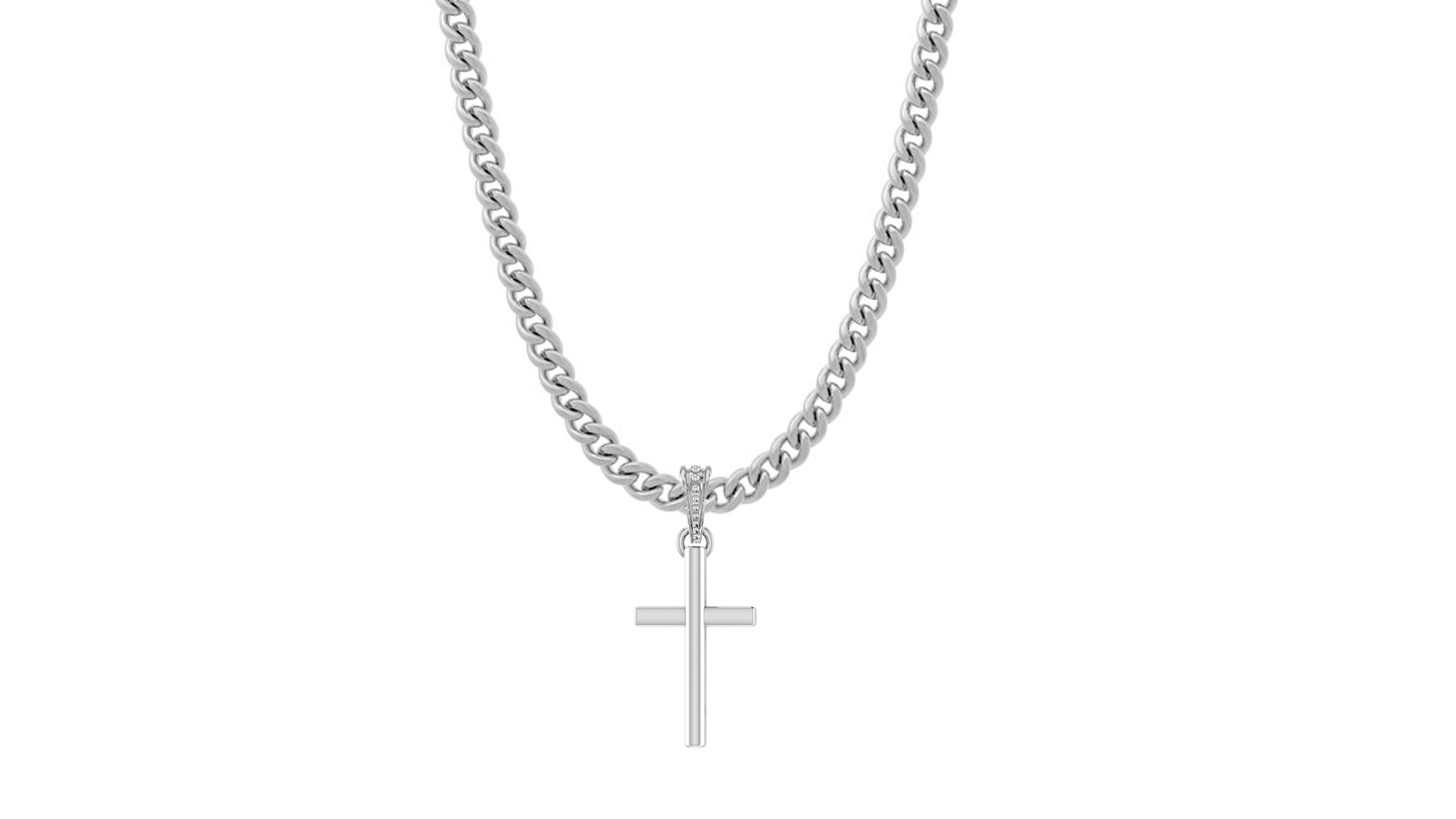 God Jesus Chain Pendant (Pendant with Curb Chain-22 inches) for Men & Women Pure Silver Lord Isa masih Chain Locket for Good Health & Wealth Akshat Sapphire