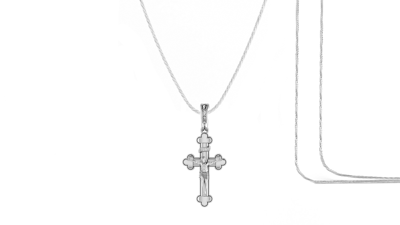 God Jesus Chain Pendant (Pendant with Rope Chain-22 inches) for Men & Women Pure Silver Lord Isa masih Chain Locket for Good Health & Wealth Akshat Sapphire