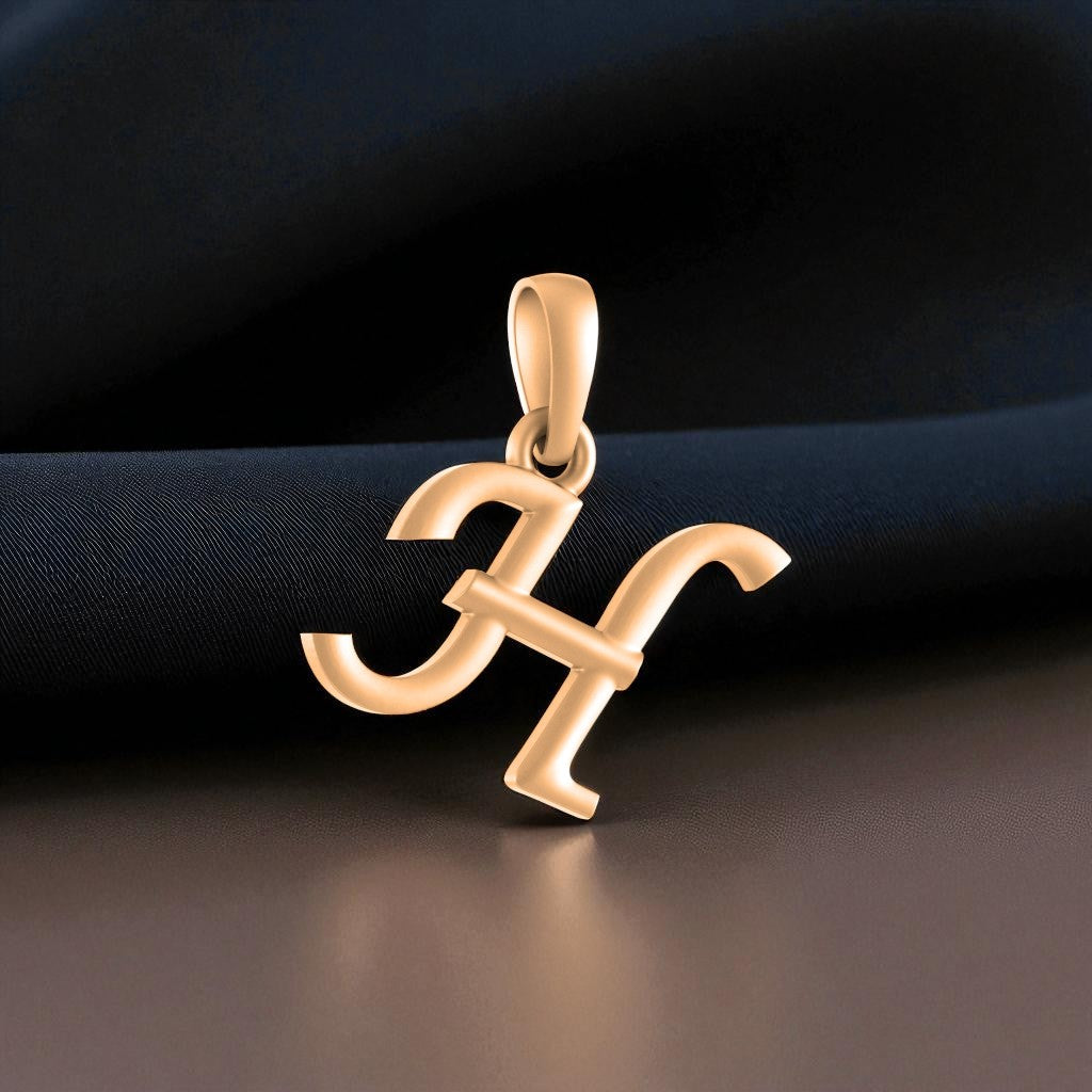 22 CT Gold Plated Silver (92.5% purity) Precious Name Alphabet Pendant by Akshat Sapphire For Kids And Girls