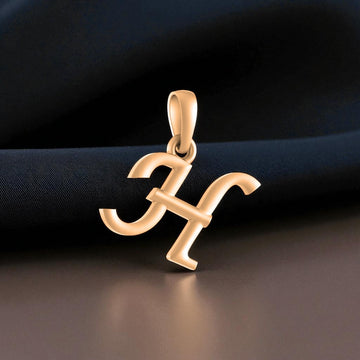 22 CT Gold Plated Silver (92.5% purity) Precious Name Alphabet Pendant by Akshat Sapphire For Kids And Girls