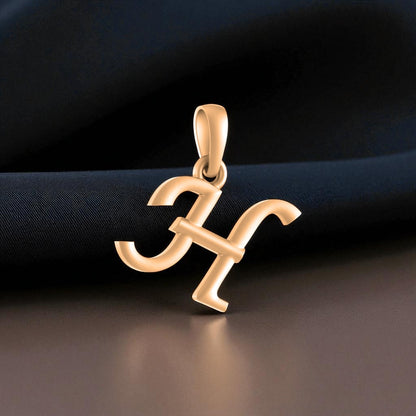 22 CT Gold Plated Silver (92.5% purity) Precious Name Alphabet Pendant by For Kids And Girls