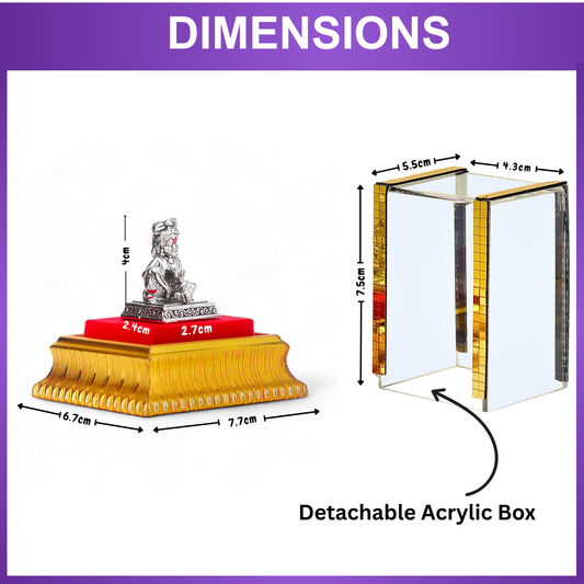 99.9% Pure Silver Laddu Gopal Idol with Acrylic Box for Pooja Room, office desk & Car Dashboard
