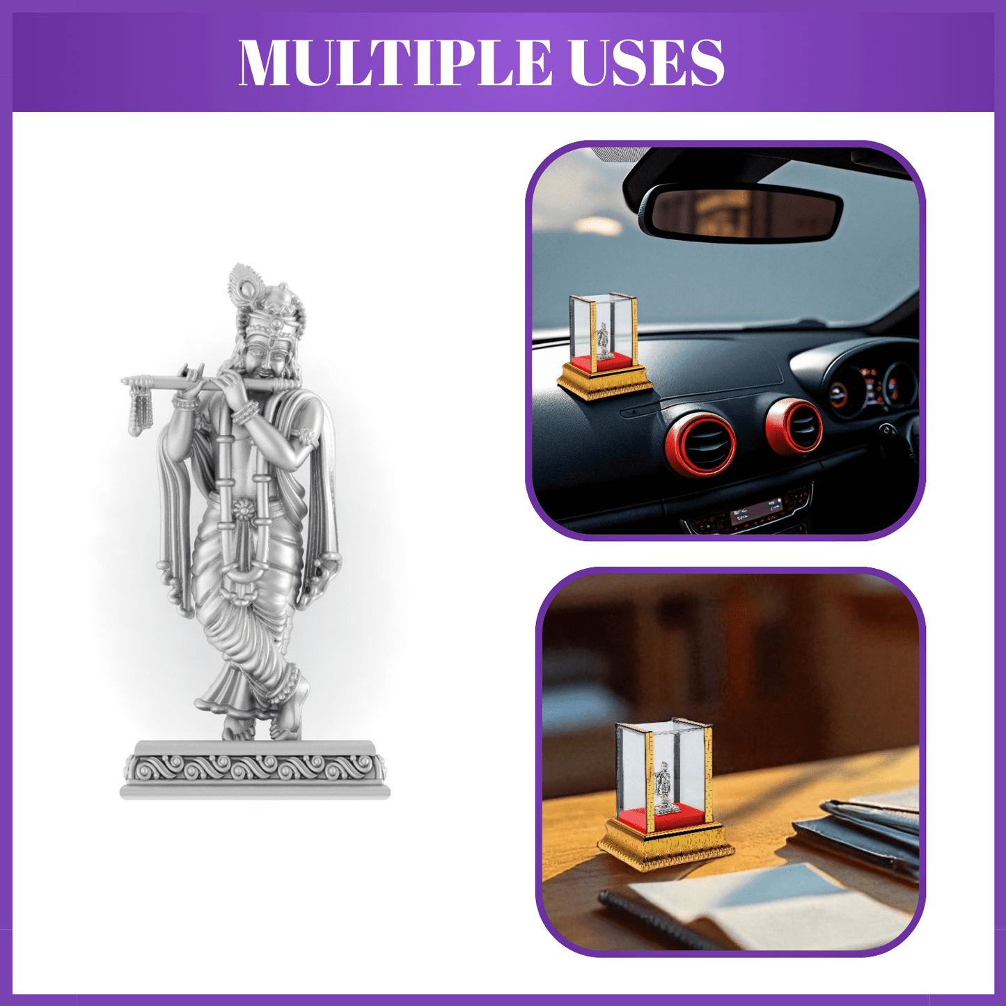 God Krishna Idol by Akshat Sapphire 99.9 Pure Silver ID13