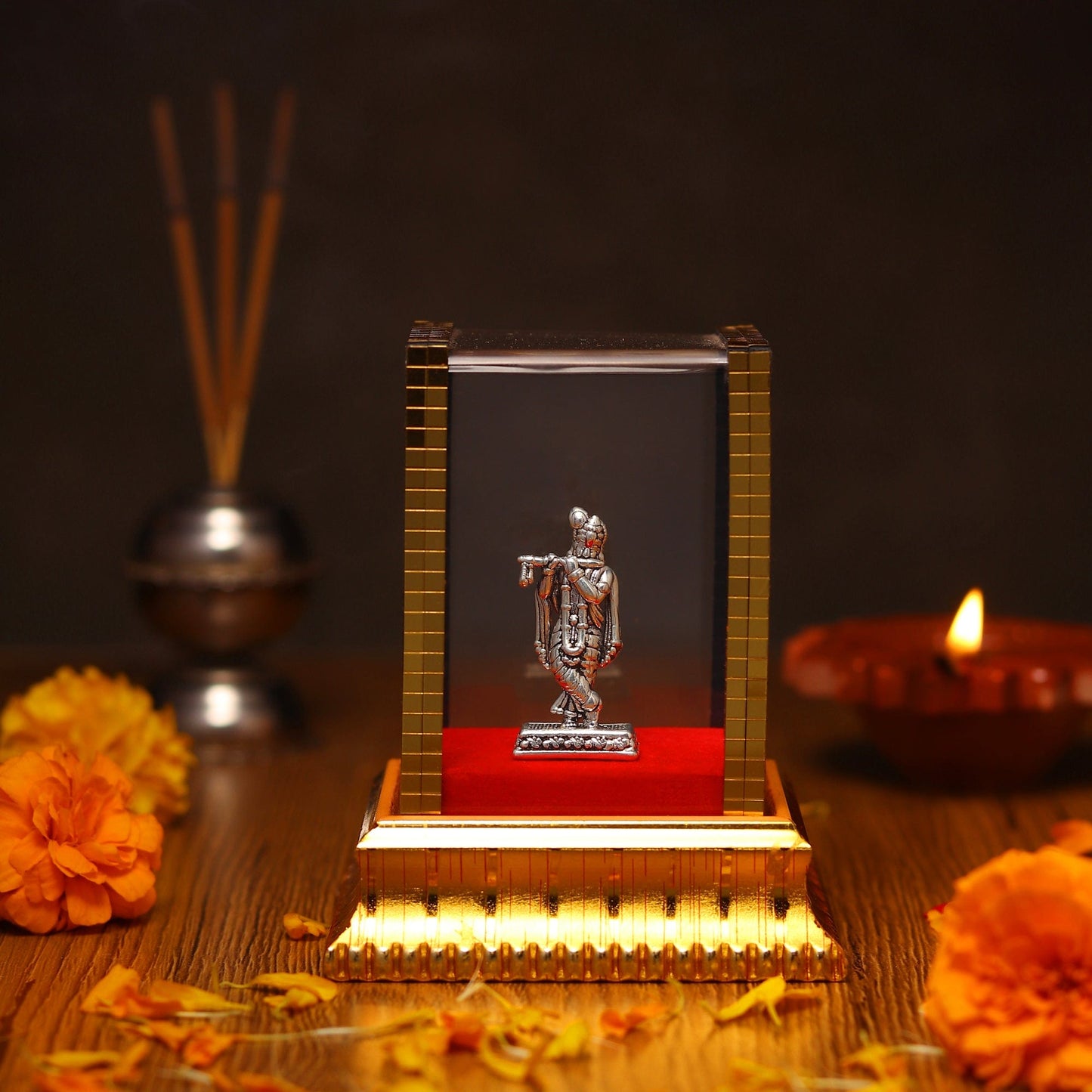 God Krishna Idol by Akshat Sapphire 99.9 Pure Silver ID13