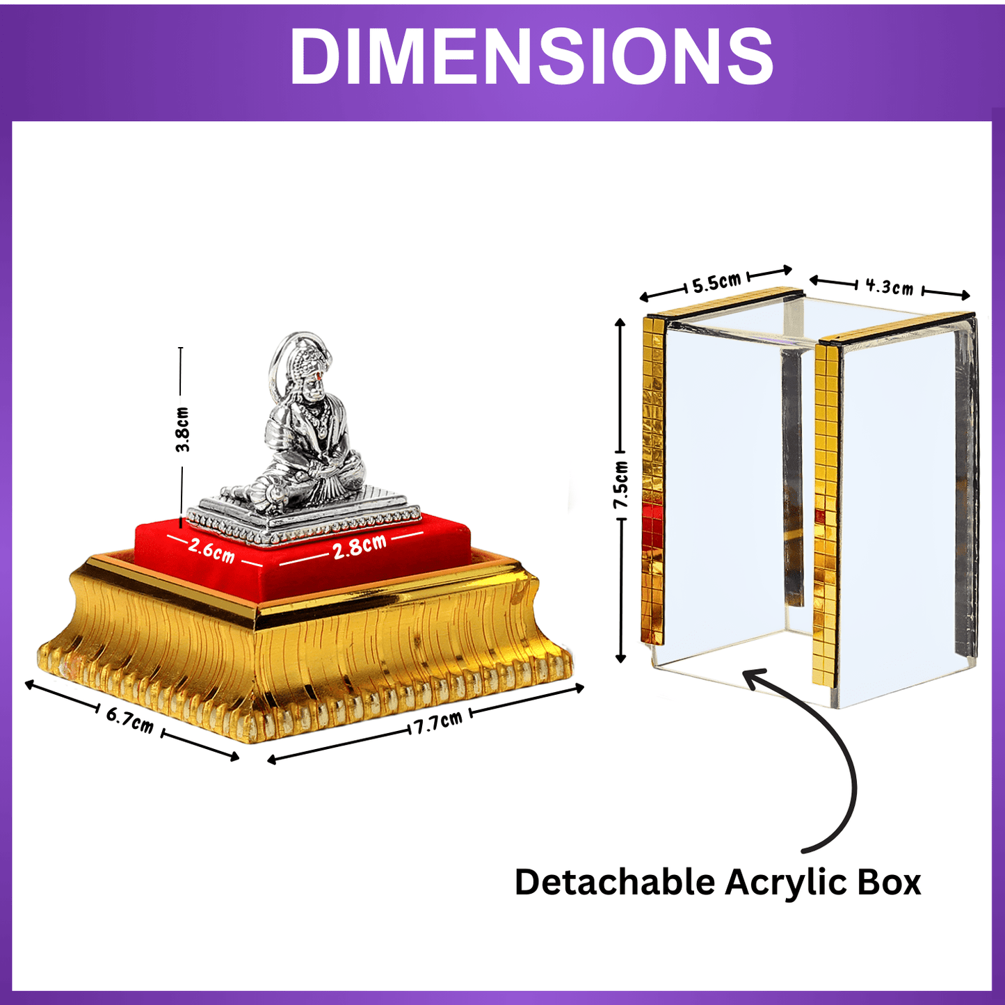 God Hanuman Idol by Akshat Sapphire 99.9 Pure Silver ID15