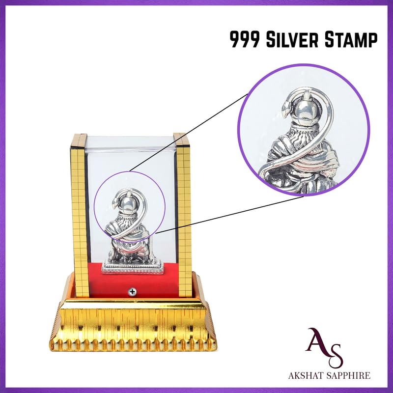 God Hanuman Idol by Akshat Sapphire 99.9 Pure Silver ID15
