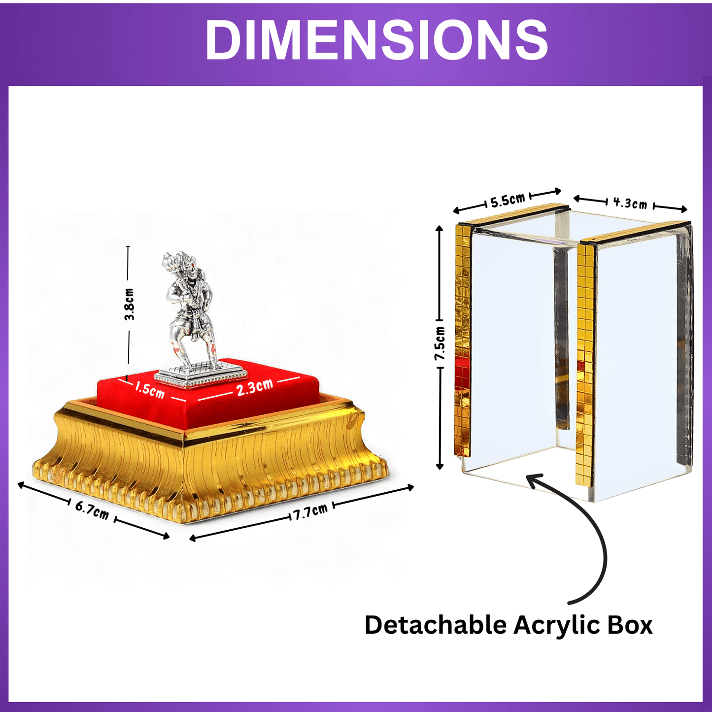 God Hanuman Idol by Akshat Sapphire 99.9 Pure Silver ID17