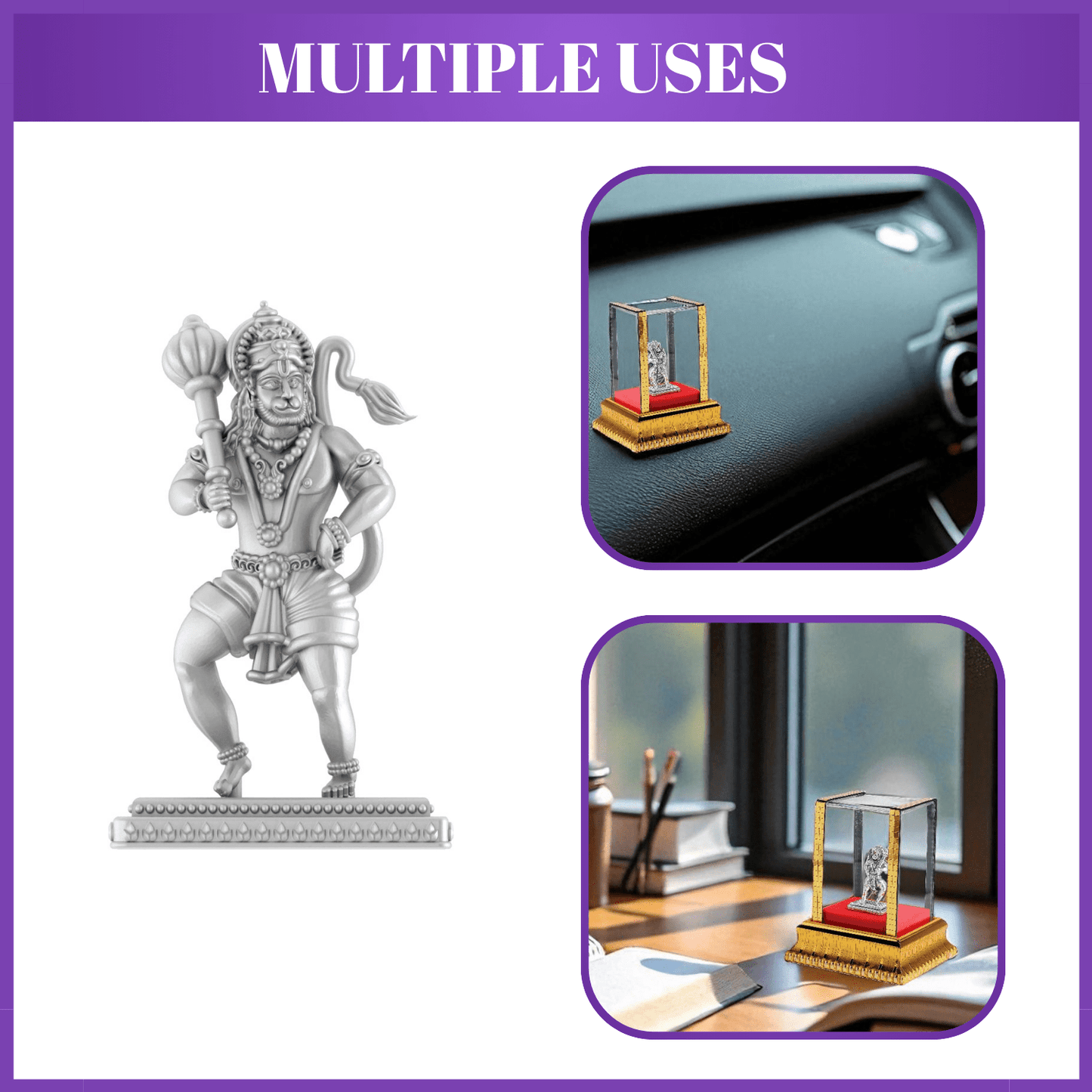 God Hanuman Idol by Akshat Sapphire 99.9 Pure Silver ID17