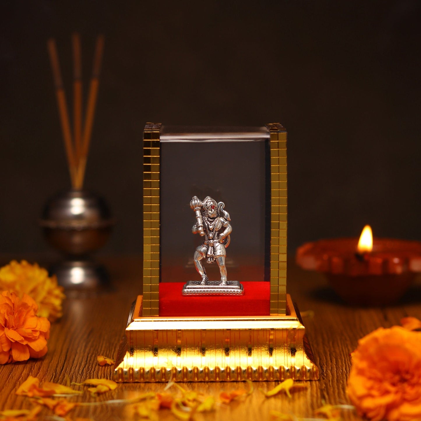 God Hanuman Idol by Akshat Sapphire 99.9 Pure Silver ID17