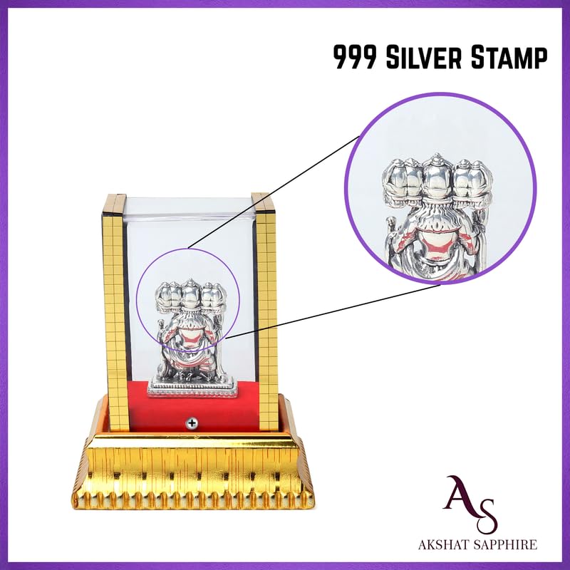 God Panchmukhi Hanuman Idol by Akshat Sapphire 99.9 Pure Silver ID19