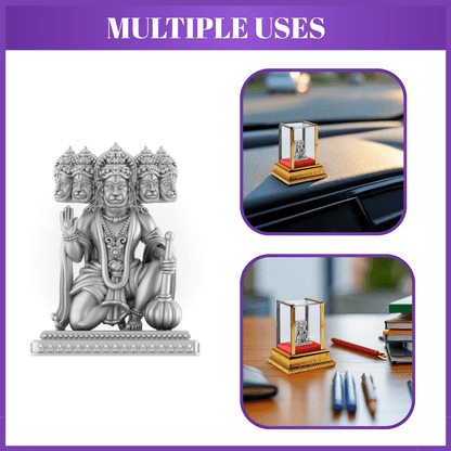 God Panchmukhi Hanuman Idol by Akshat Sapphire 99.9 Pure Silver ID19