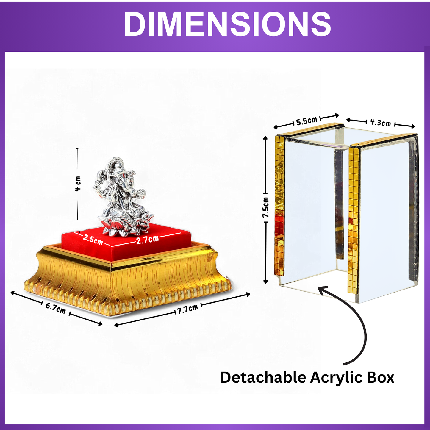 God Ganesh Idol by Akshat Sapphire 99.9 Pure Silver ID1