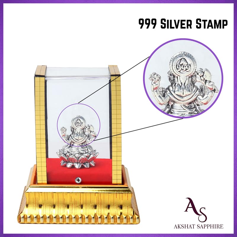 God Ganesh Idol by Akshat Sapphire 99.9 Pure Silver ID1