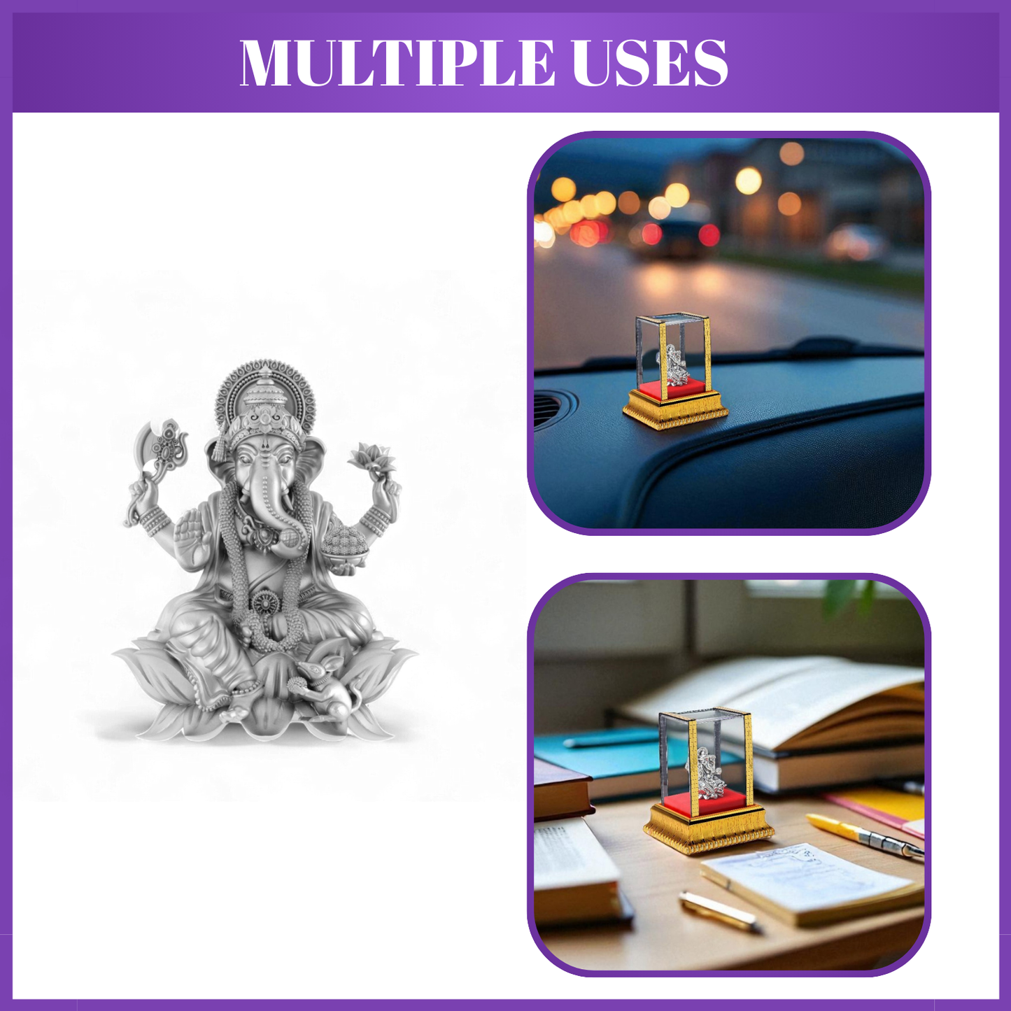 God Ganesh Idol by Akshat Sapphire 99.9 Pure Silver ID1