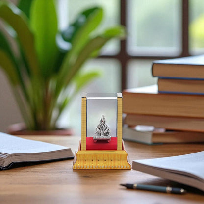99.9% Pure Silver Lord Ayyappa Idol with Acrylic Box for Pooja Room, office desk & Car Dashboard