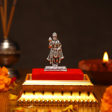 Akhsat Sapphire 99.9% Pure Silver Lord Murugan Idol with Acrylic Box for Pooja Room, office desk, Car Dashboard