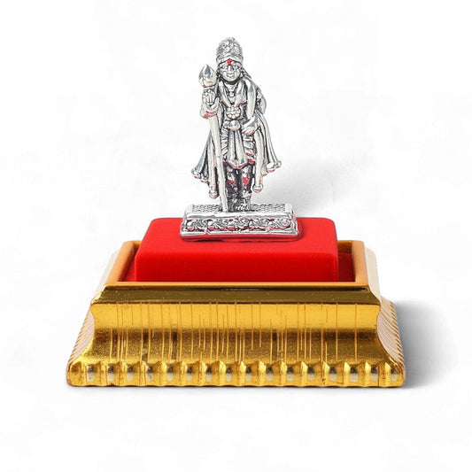 Akhsat Sapphire 99.9% Pure Silver Lord Murugan Idol with Acrylic Box for Pooja Room, office desk, Car Dashboard