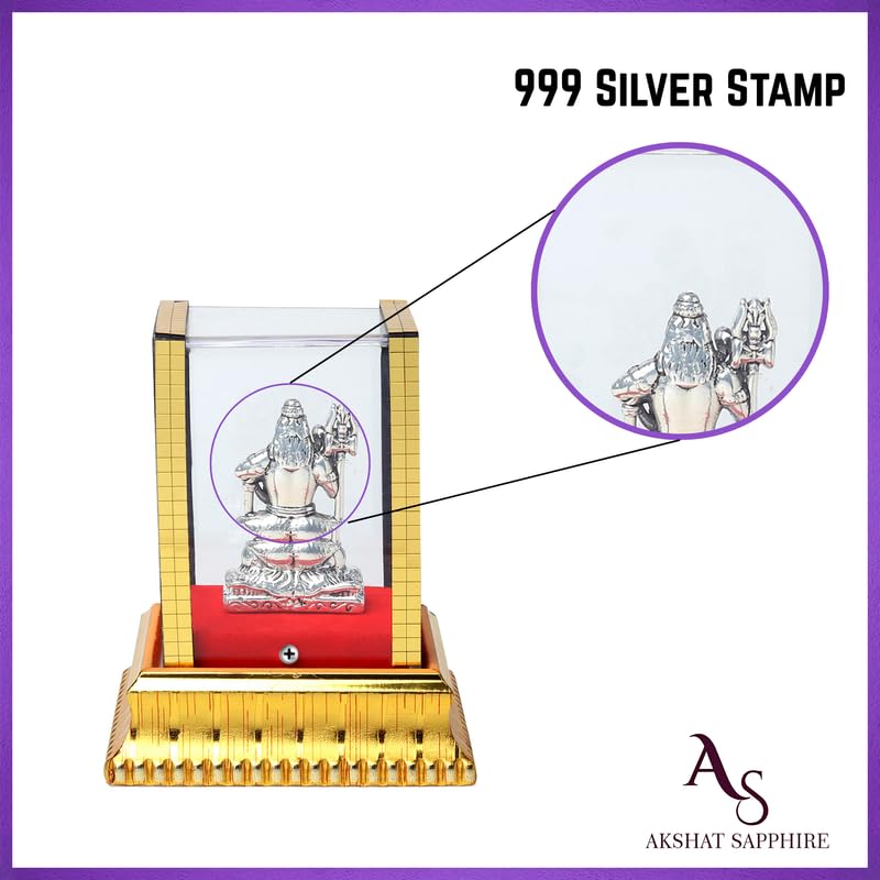 God Shiva Idol by Akshat Sapphire 99.9 Pure Silver ID25