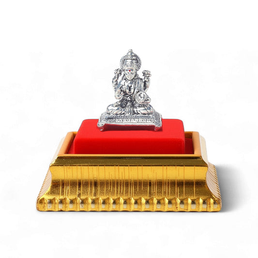 Akhsat Sapphire 99.9% Pure Silver Goddess Lakshmi  Idol with Acrylic Box for Pooja Room, office desk, Car Dashboard