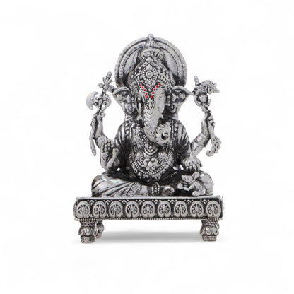 99.9% Pure Silver Lord Ganesh Idol with Acrylic Box for Pooja Room, office desk & Car Dashboard