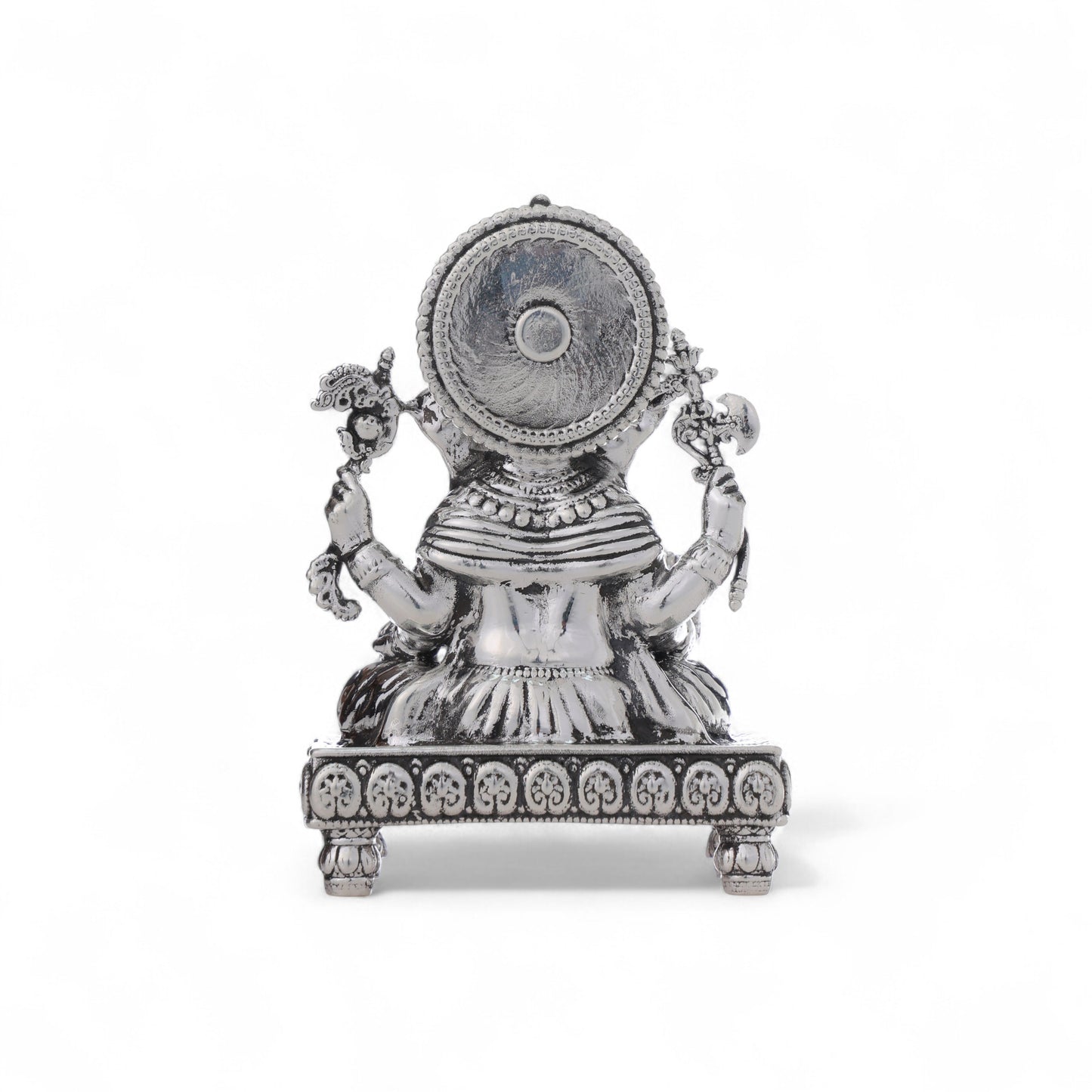 99.9% Pure Silver Lord Ganesh Idol with Acrylic Box for Pooja Room, office desk & Car Dashboard