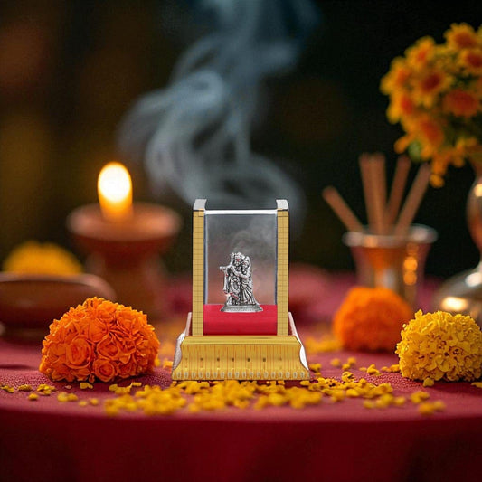 Goddess Radha & God Krishna Idol by Akshat Sapphire 99.9 Pure Silver ID35