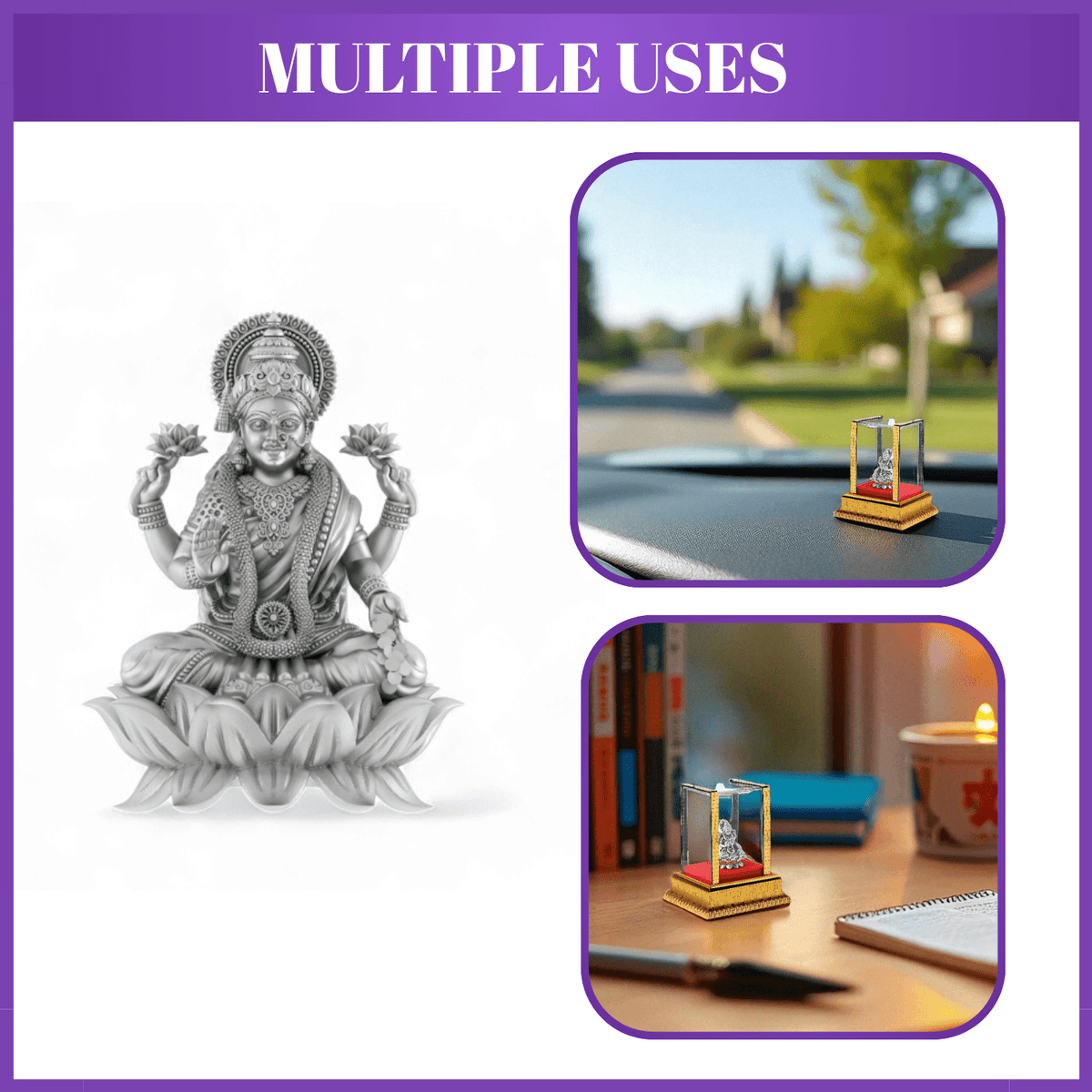Goddess Laxmi Maa Idol by Akshat Sapphire 99.9 Pure Silver ID3