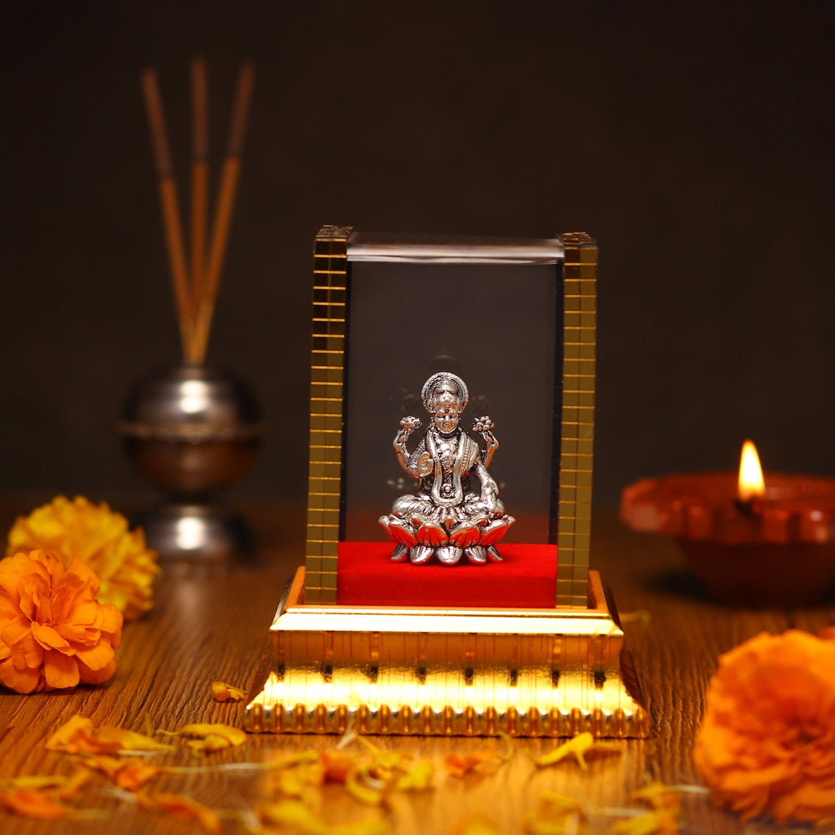 Goddess Laxmi Maa Idol by Akshat Sapphire 99.9 Pure Silver ID3