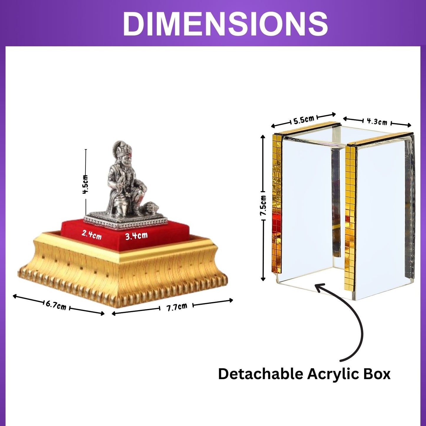 God Hanuman Idol by Akshat Sapphire 99.9 Pure Silver ID45