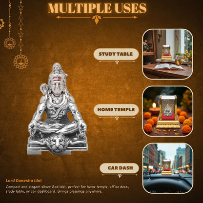 God Shiva Idol by Akshat Sapphire 99.9 Pure Silver ID_47