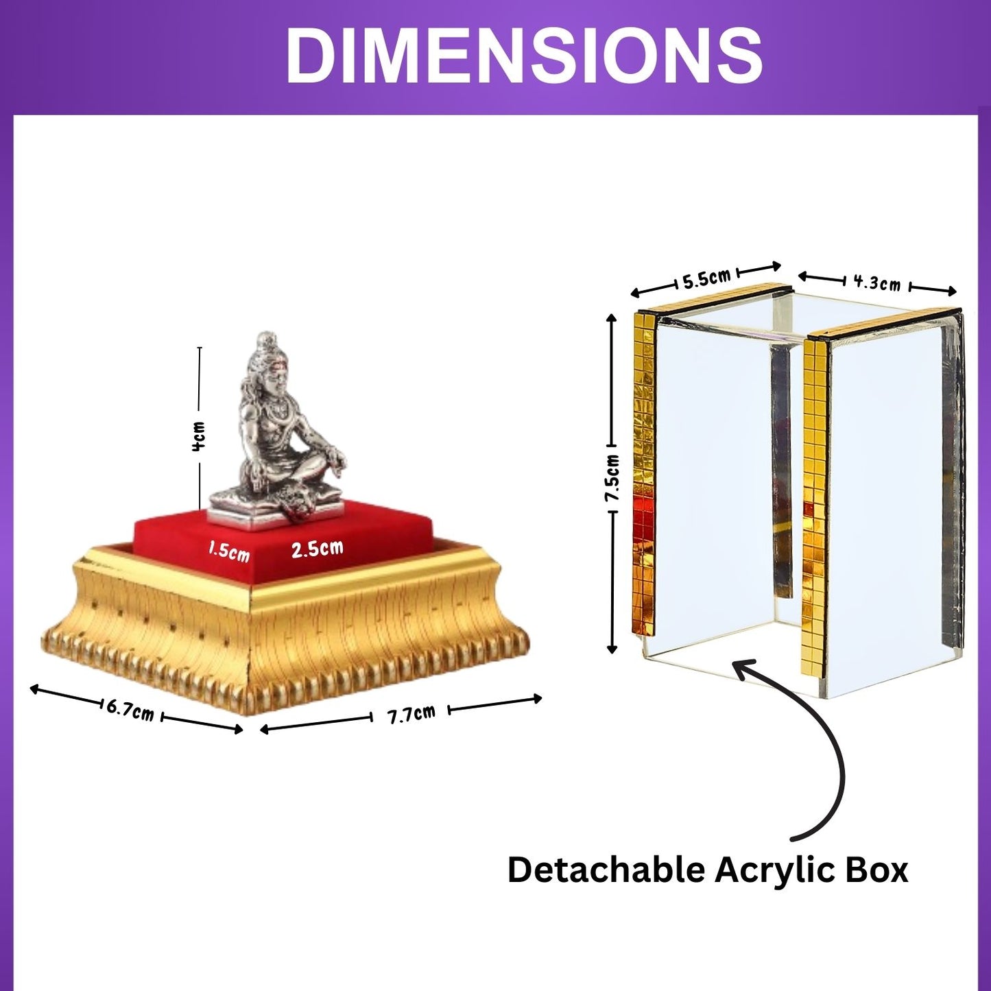 God Shiva Idol by Akshat Sapphire 99.9 Pure Silver ID_47