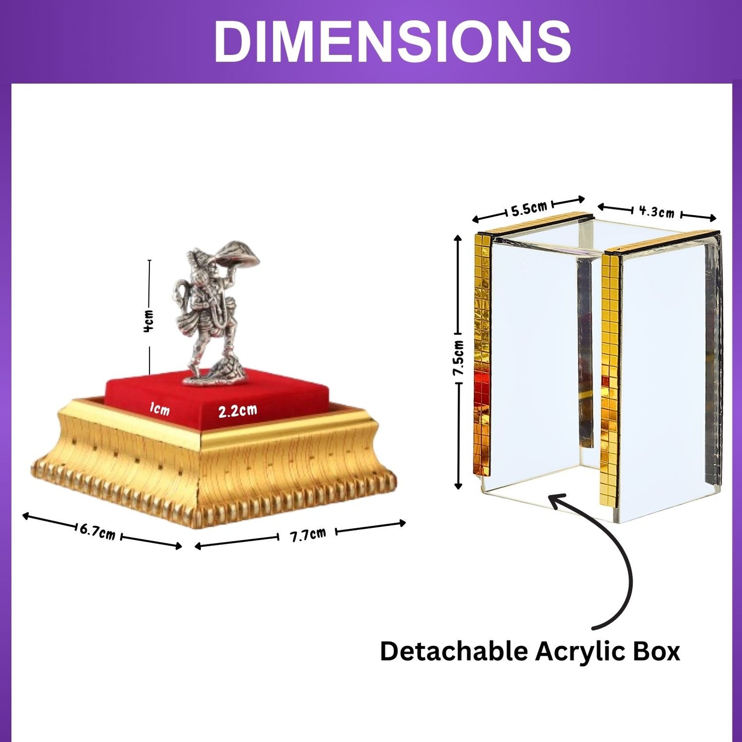 God Hanuman Idol by Akshat Sapphire 99.9 Pure Silver ID_53