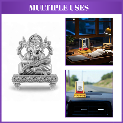 God Ganesh Idol by Akshat Sapphire 99.9 Pure Silver ID9