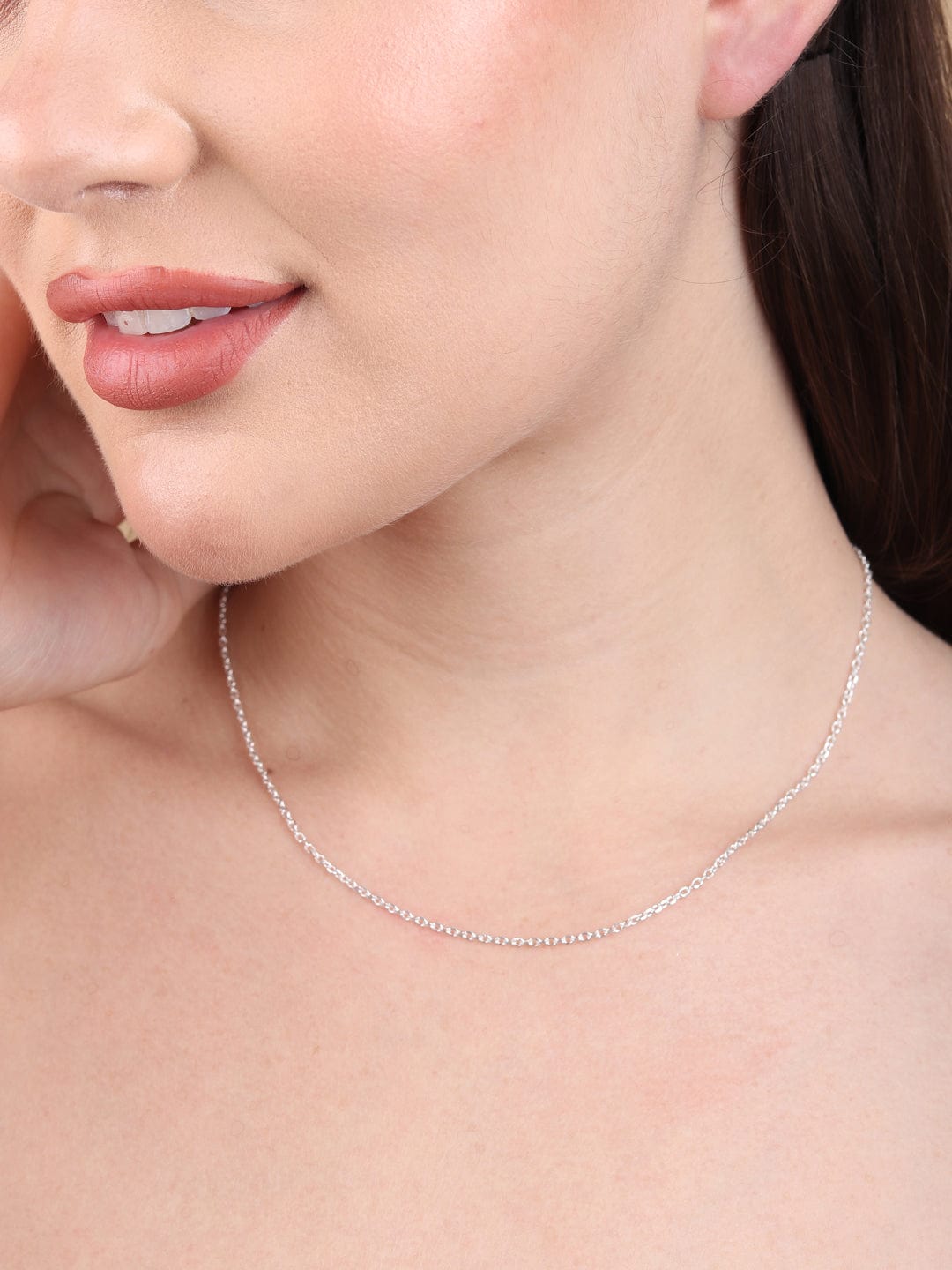 Anchor Chain for Women (18 Inches) by Akshat Sapphire 92.5 Silver PSA
