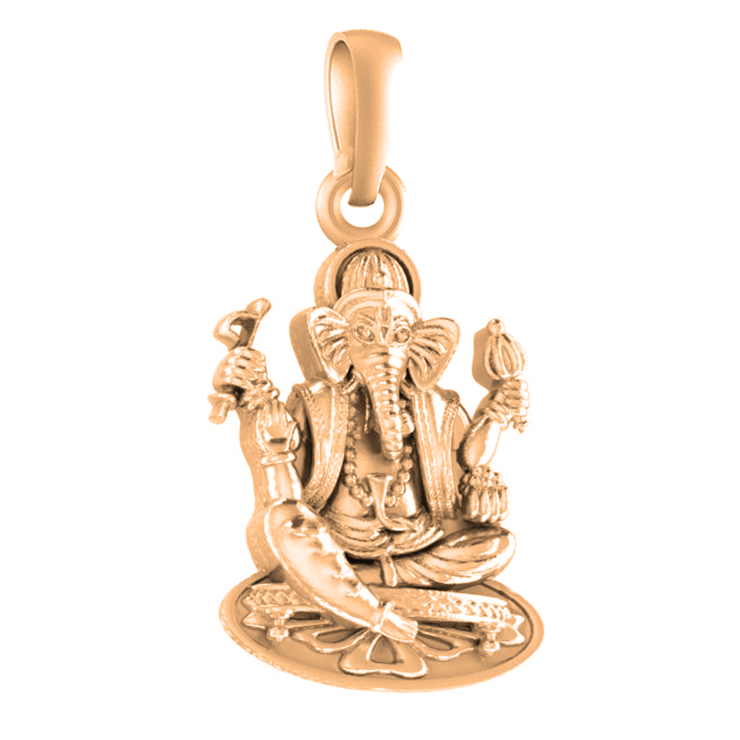 22 CT Gold Plated Silver (92.5% purity) God Ganesh Ganpati Pendant by For Kids and woman