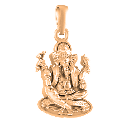 22 CT Gold Plated Silver (92.5% purity) God Ganesh Ganpati Pendant by For Kids and woman