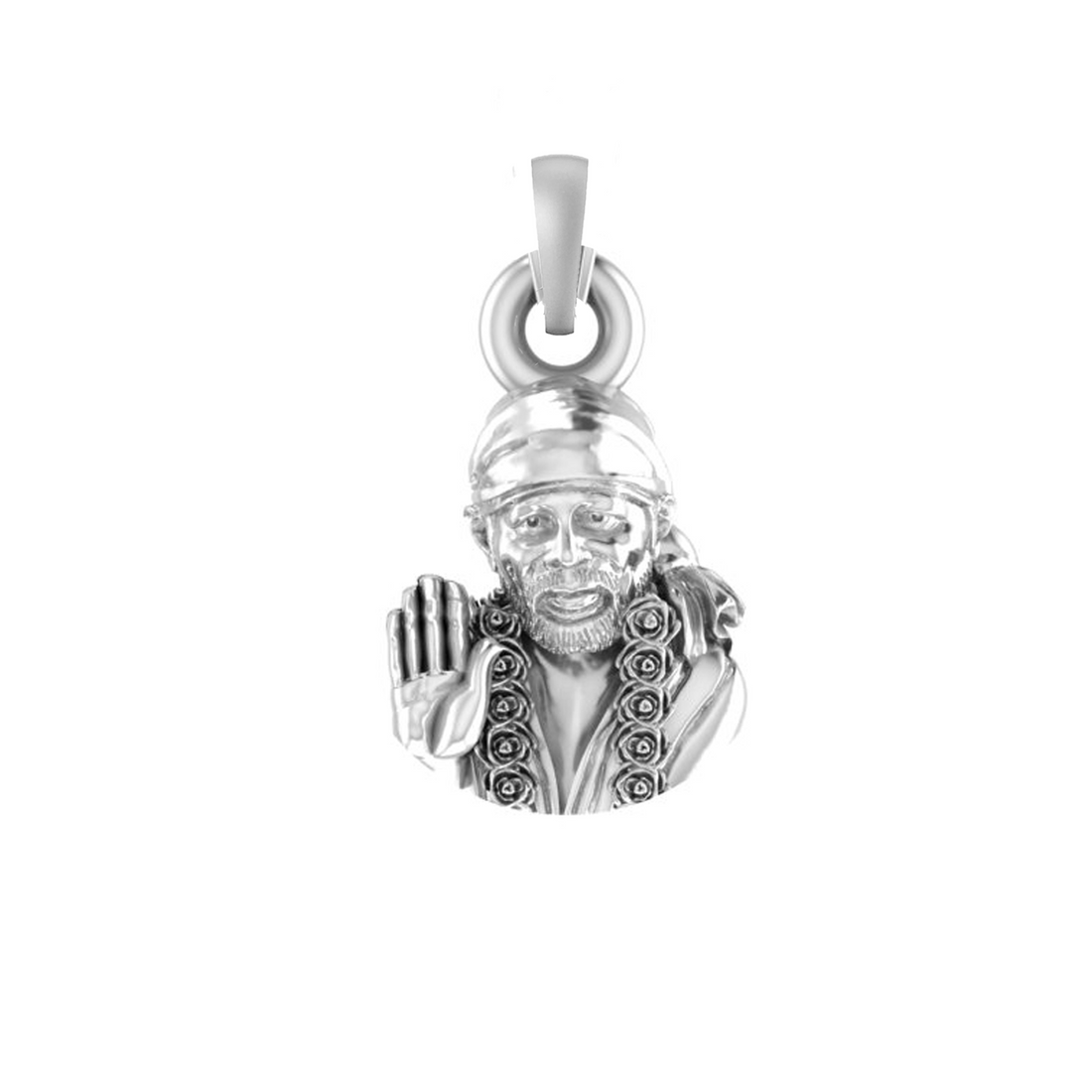 Pure Sterling Silver God Sai Baba Kids Pendant by Akshat Sapphire – 92.5 Silver-KD7062