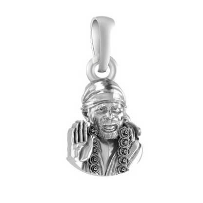 92.5% Pure Sterling Silver God Shirdi Sai Baba Pendant Locket For Kids and woman