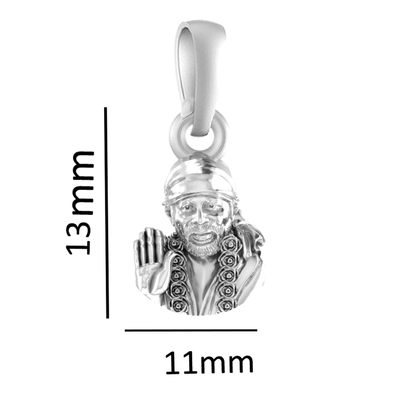 92.5% Pure Sterling Silver God Shirdi Sai Baba Pendant Locket For Kids and woman